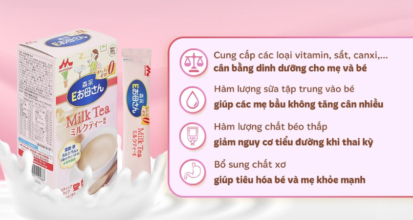 Sữa bầu dạng gói Morinaga hương trà sữa 216g