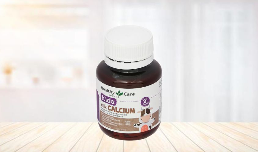 Healthy Care Kids Milk Calcium hỗ trợ xương và răng chắc khỏe hương chanh