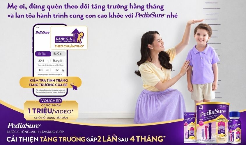 ba mẹ có thể bổ sung sữa Pediasure – dòng sữa chuyên biệt hỗ trợ cải thiện tăng trưởng cho trẻ