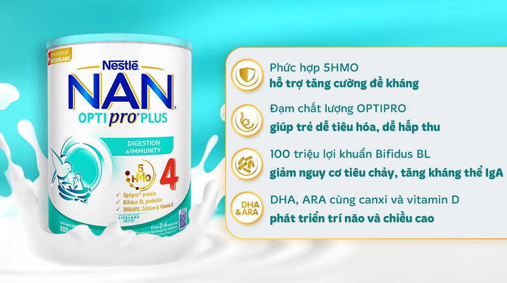 Sữa bột NAN Optipro Plus số 1 800g (0 - 6 tháng) - Giao bao bì ngẫu nhiên