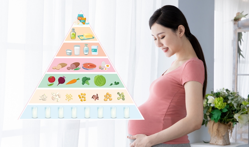 Tháp dinh dưỡng cho mẹ bầu còn gọi là kim tự tháp thực phẩm