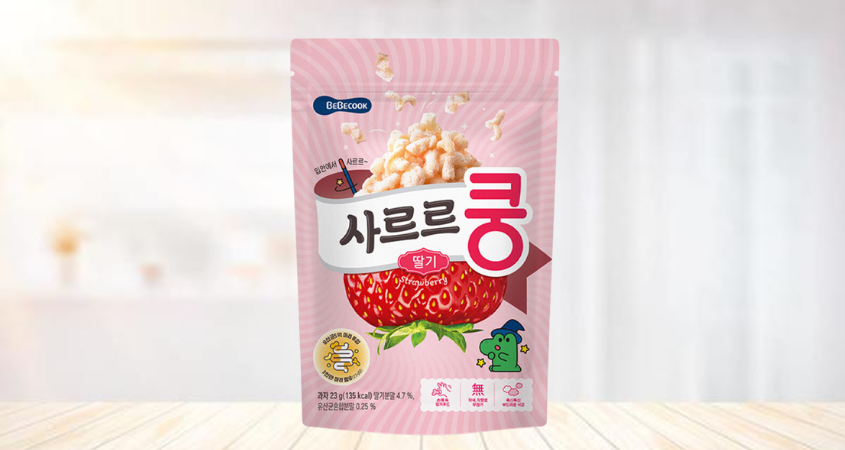 Bánh bỏng ăn dặm bổ sung lợi khuẩn BeBecook vị dâu gói 23g (từ 1 tuổi)