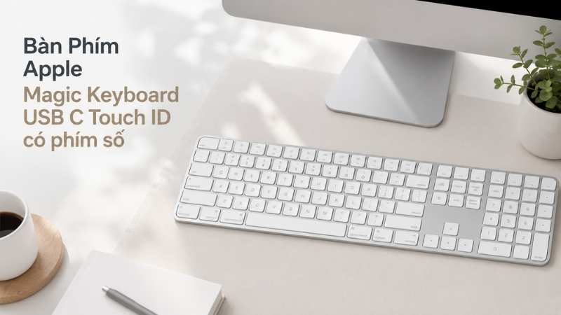 B&agrave;n Ph&iacute;m Apple Magic Keyboard USB C Touch ID c&oacute; ph&iacute;m số