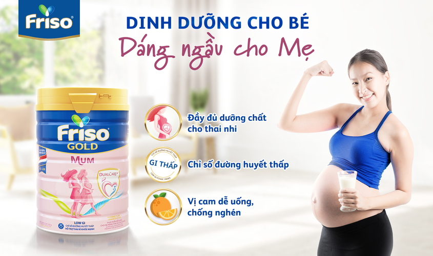 Sữa bầu Frisomum Gold hương cam 900g