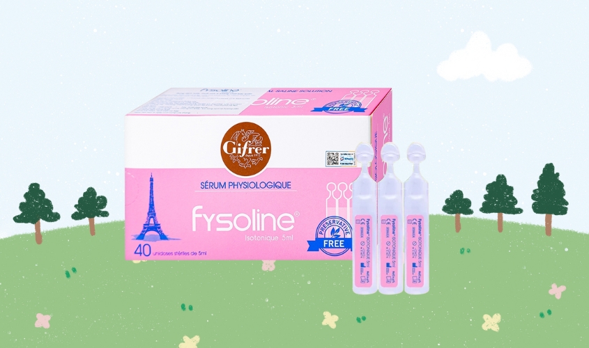 Nước muối sinh lý vệ sinh mắt mũi Fysoline 5 ml (Hộp 40 ống)