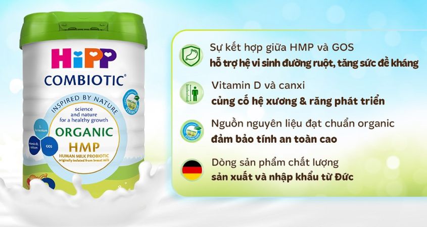 Sữa bột HiPP Organic Combiotic số 3 800g (1 - 3 tuổi)