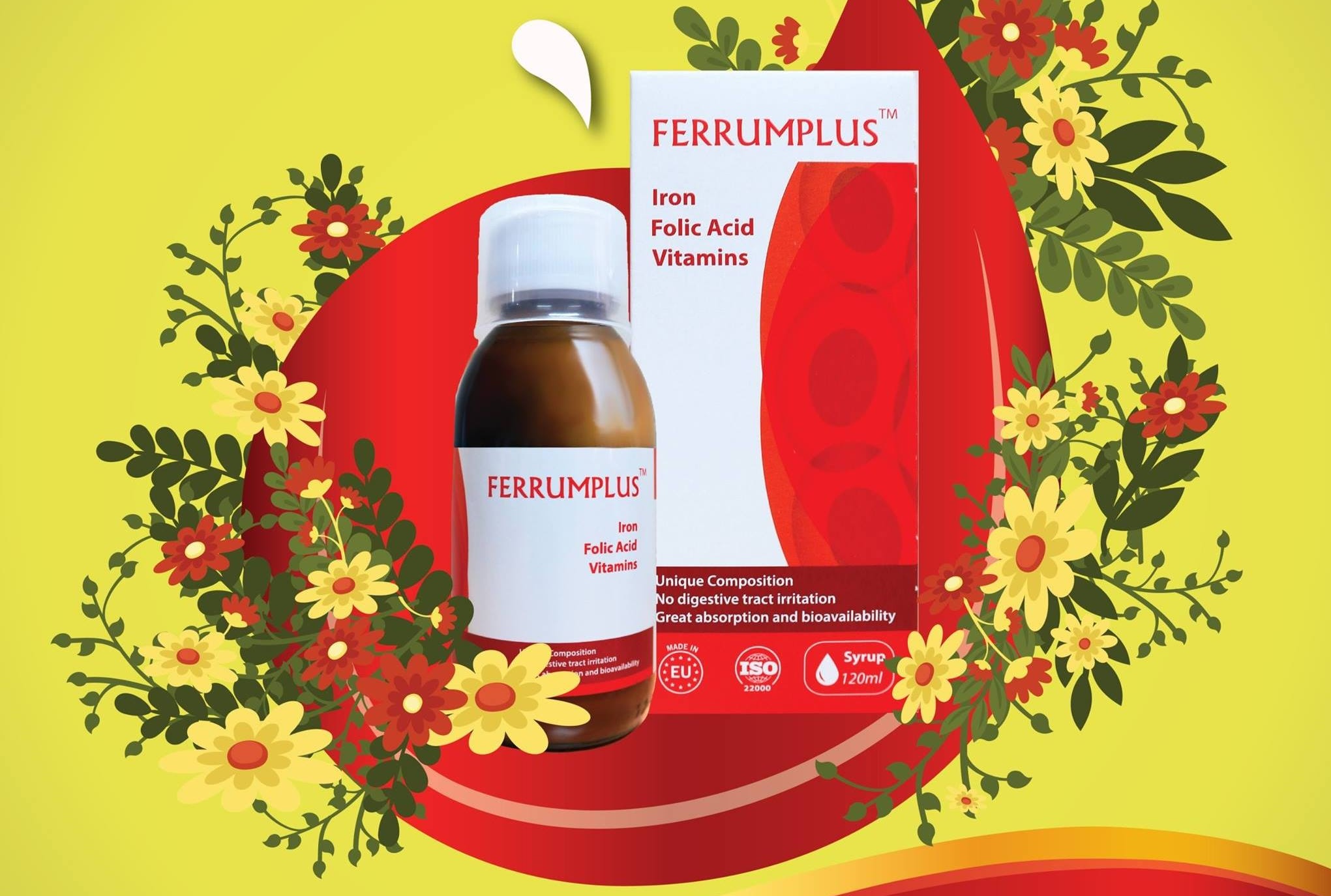 Siro sắt Ferrumplus 120 ml (Chính hãng) - Bổ sung Sắt cho mọi đối tượng, không tanh, không táo bón