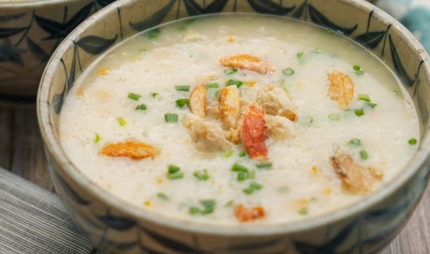 Hình ảnh minh họa món cháo ghẹ nấu khoai sọ