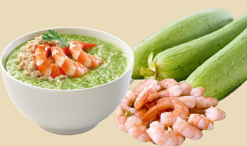 Hình minh họa cháo tôm mướp hương
