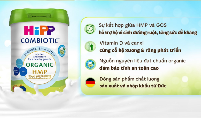 Sữa bột HiPP Organic Combiotic số 3 800g (1 - 3 tuổi)