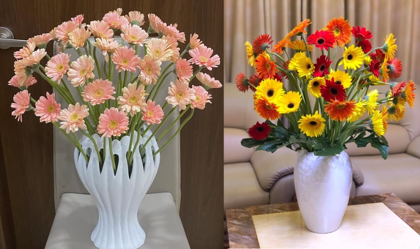 Mẫu bình hoa đồng tiền sang trọng dịp Tết