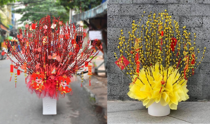 Cách cắm hoa ngày Tết - nụ tầm xuân