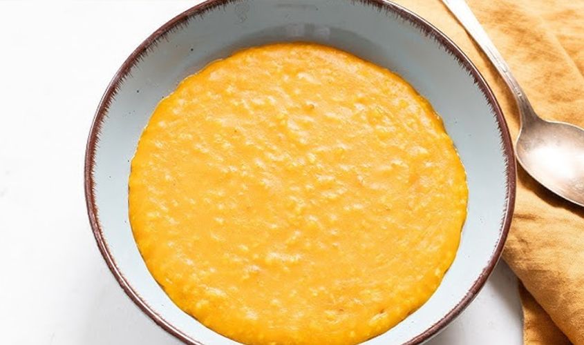 Hình minh hoạ súp bí đỏ yến mạch cá hồi