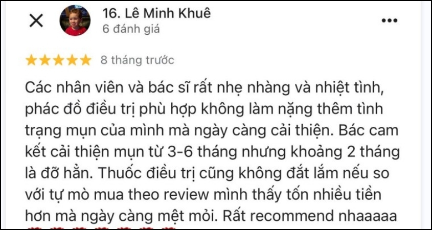 Đánh giá thực tế về Phòng khám Da liễu Táo Đỏ