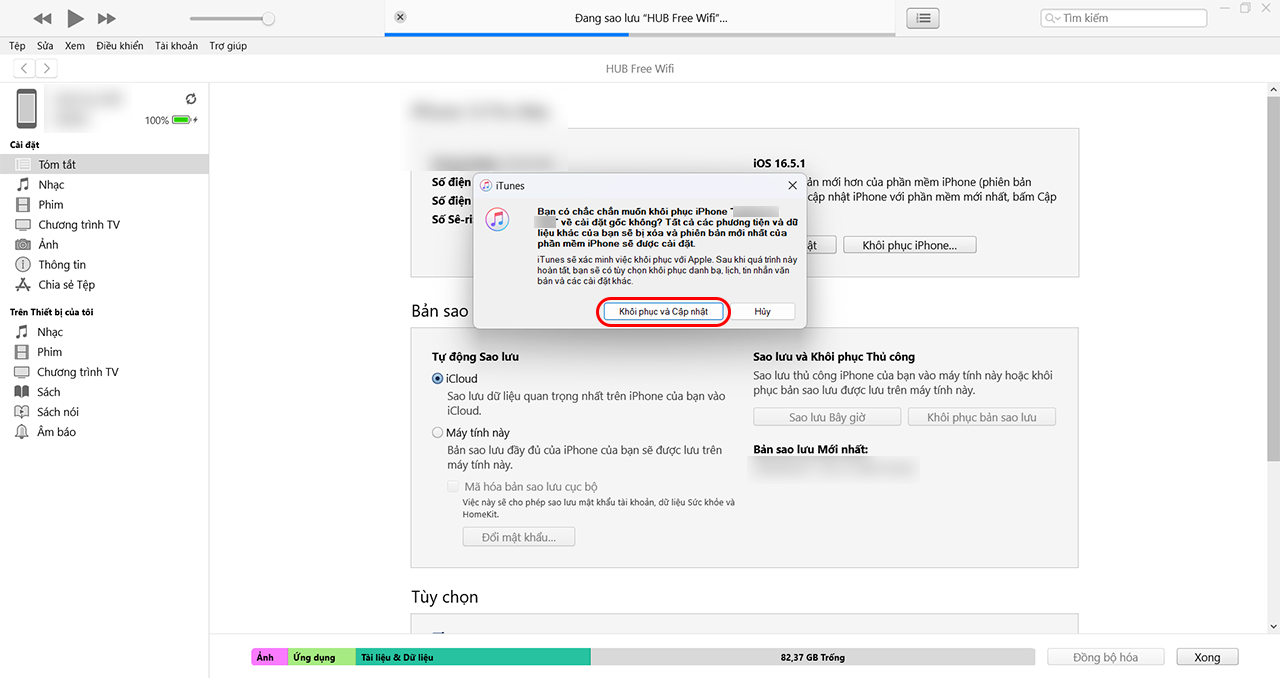 Restore iPhone bằng iTunes Restore iPhone bằng iTunes