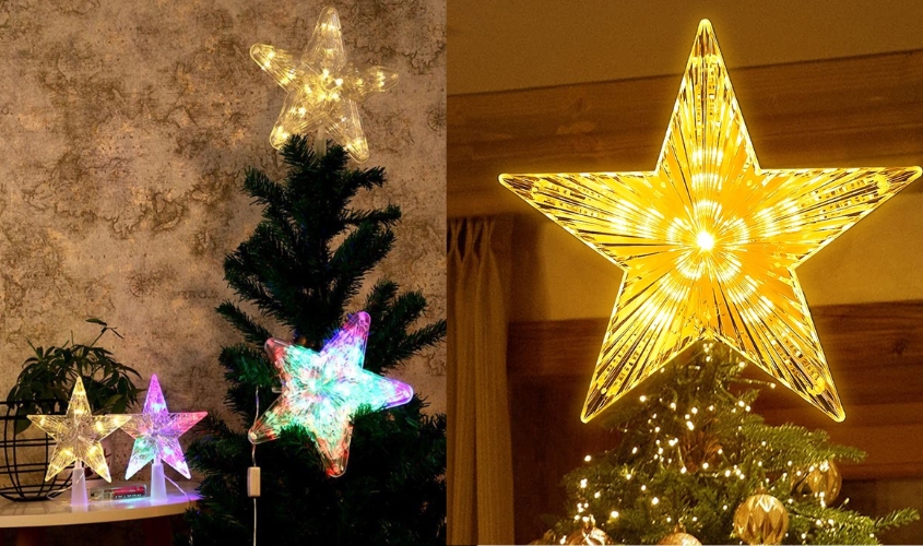 Trang trí cây thông Noel với đèn led ngôi sao tạo cảm giác ấm áp