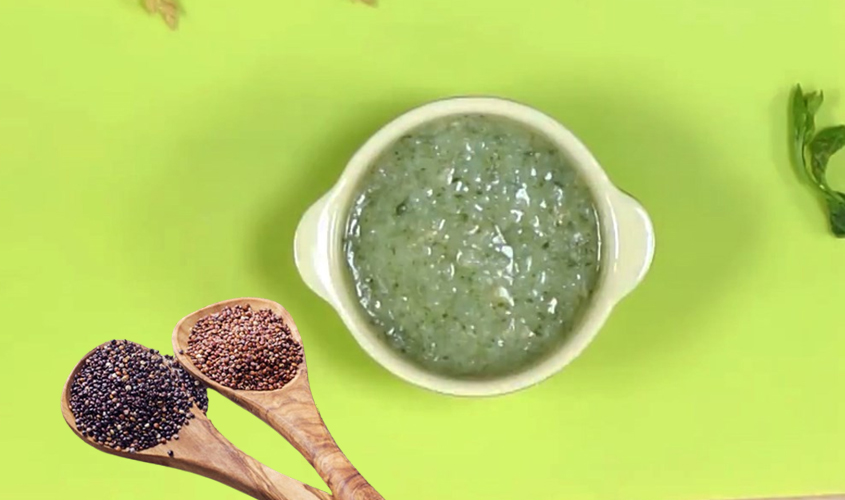 Hình minh họa cháo diêm mạch tôm rau mồng tơi