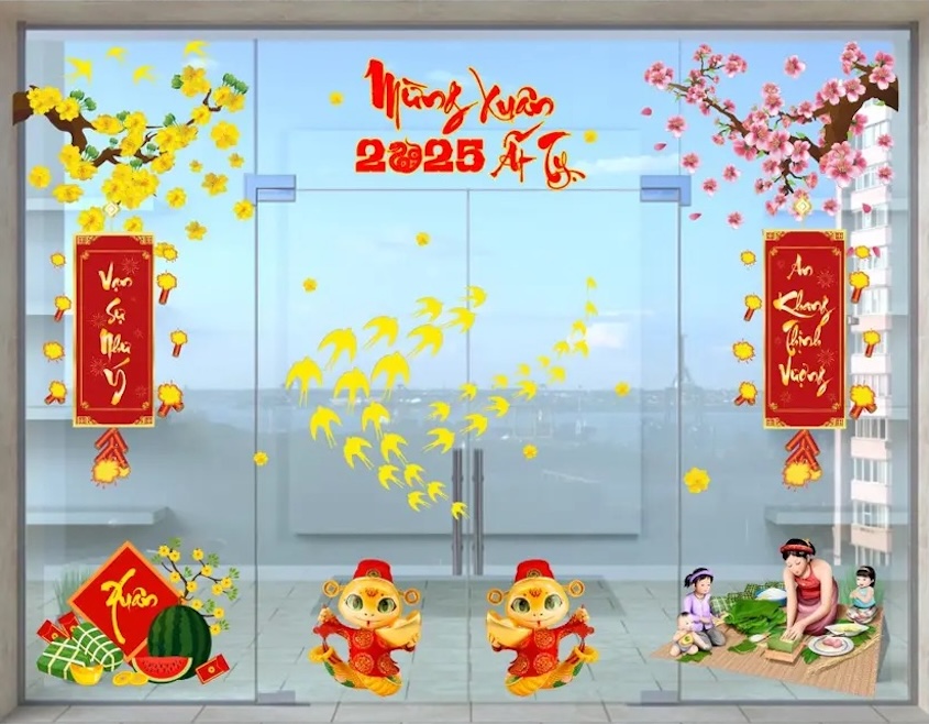 Decal dán tết Ất Tỵ 2025