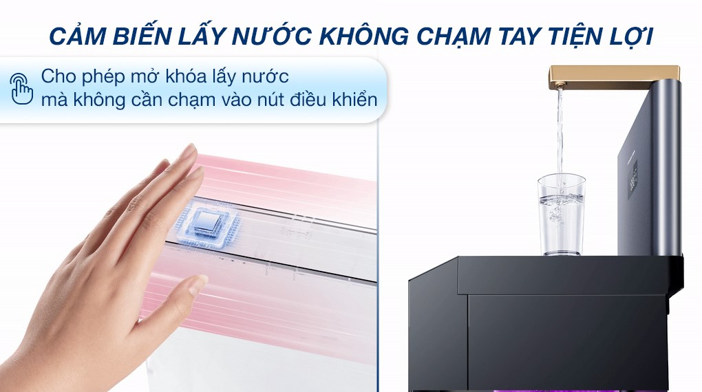 Máy lọc nước RO nóng nguội lạnh Toshiba TWP-W2398SVN(M) 10 lõi có cảm biến nước không chạm tay tiện lợi