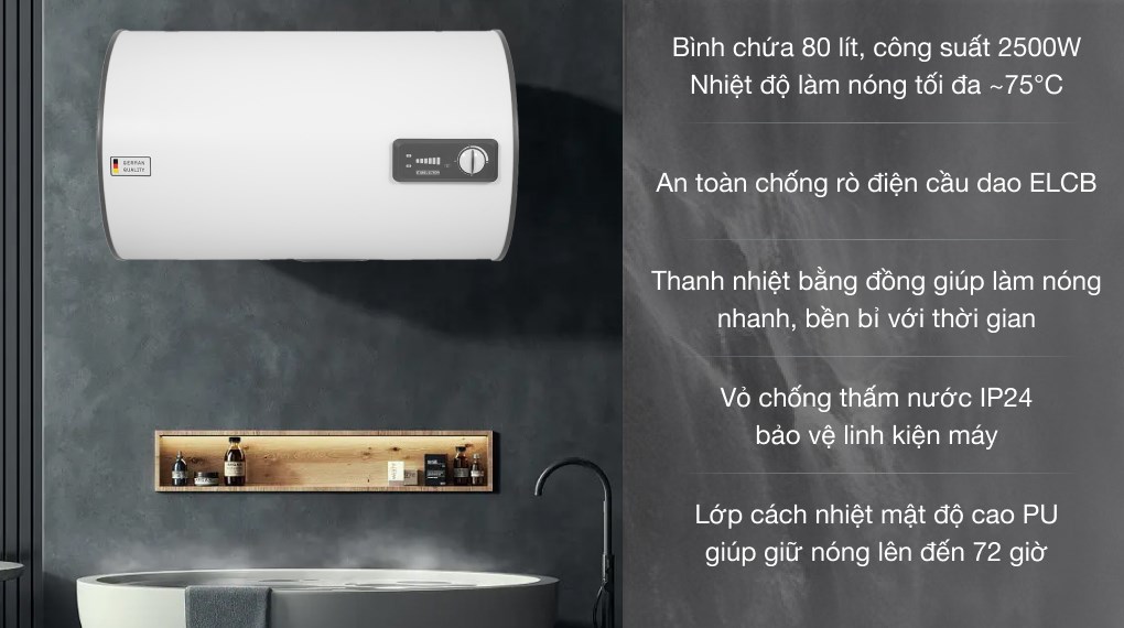 Máy nước nóng gián tiếp Stiebel Eltron 80 lít ESH 80 H Plus T-VN được trang bị cầu dao chống rò rỉ điện ELCB đảm bảo an toàn cho người dùng Máy nước nóng gián tiếp Stiebel Eltron 80 lít ESH 80 H Plus T-VN được trang bị cầu dao chống rò rỉ điện ELCB đảm bảo an toàn cho người dùng