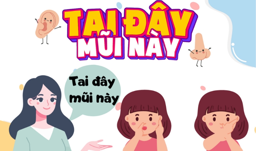 Trò chơi tai đây mũi này dành cho trẻ