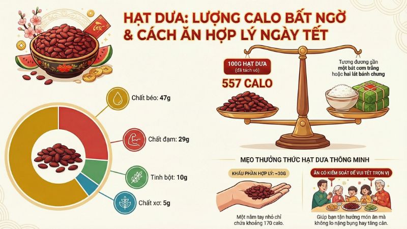 Hạt dưa không thêm gia vị khoảng 557 calo