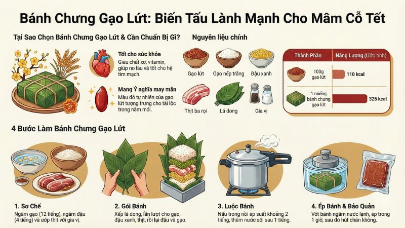 Infographic - Bánh chưng gạo lứt: Biến tấu lành mạnh cho mâm cỗ ngày Tết