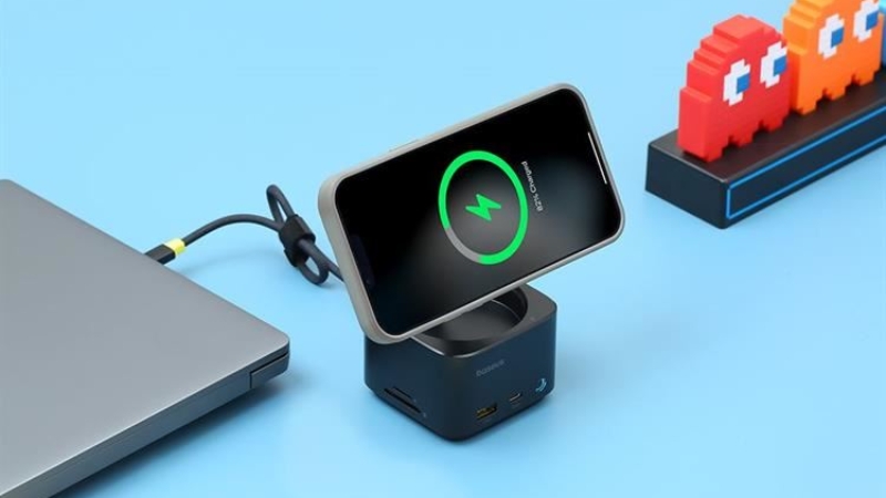 Đế sạc nhanh kh&ocirc;ng d&acirc;y 7 cổng Baseus MagPro BS-OH122