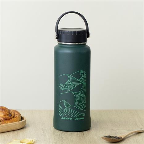 Bình giữ nhiệt inox 897 ml Lock&Lock Riga Tumbler Vietnam Edition Lock&Lock LHC4160DGRN inox 304, giữ nóng 16h, giữ lạnh 25h