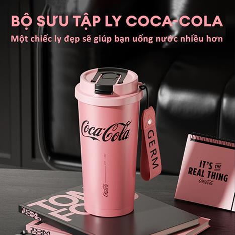 Ly giữ nhiệt Shine Coca Cola GERM GE-CK23AW-B81 giữ nóng 6-9h giữ lạnh 8-10h, màu hồng thời trang