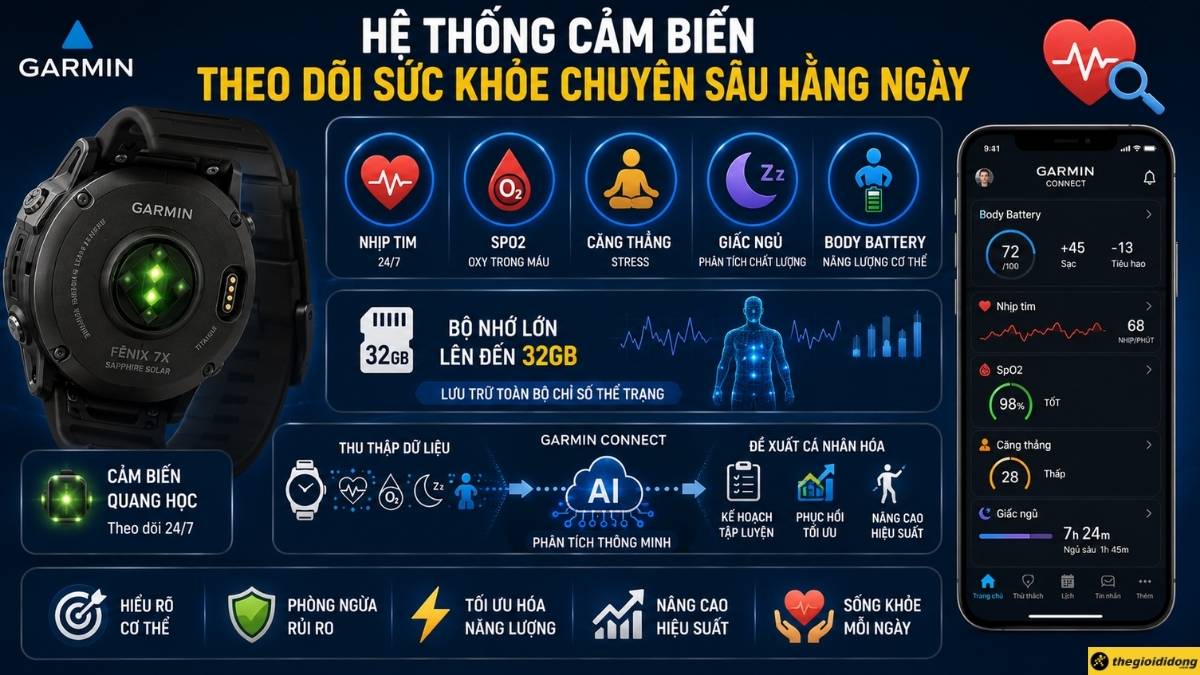 Hệ thống cảm biến theo d&otilde;i sức khỏe chuy&ecirc;n s&acirc;u