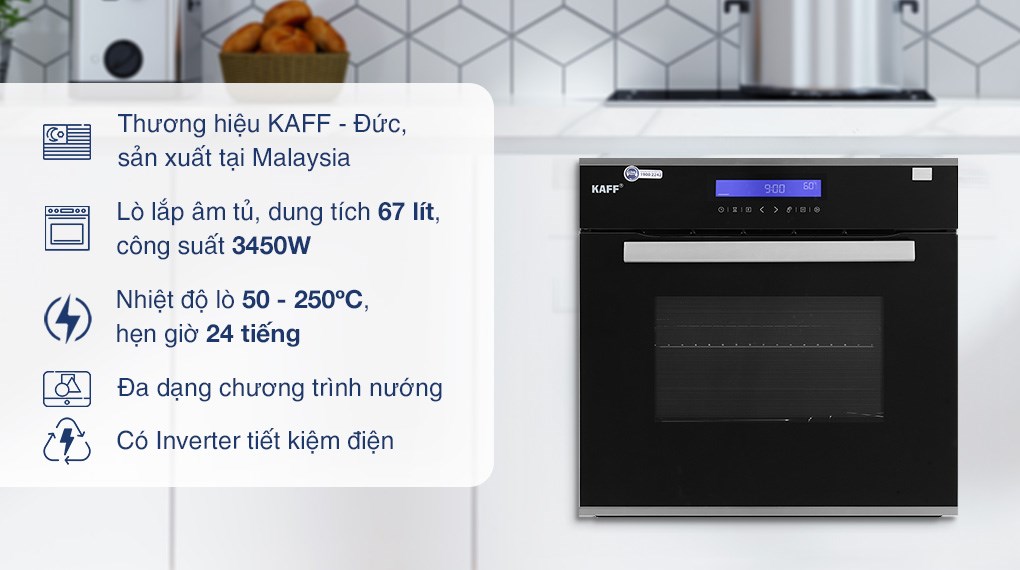 Lò nướng âm KAFF KF-T90S 67 lít thương hiệu Đức