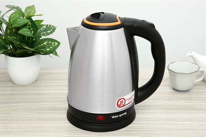 Ấm siêu tốc Điện Quang 1.8 lít ĐQ EKT06 1518 BL thân inox sáng, có đèn báo sôi và tay cầm chống trơn