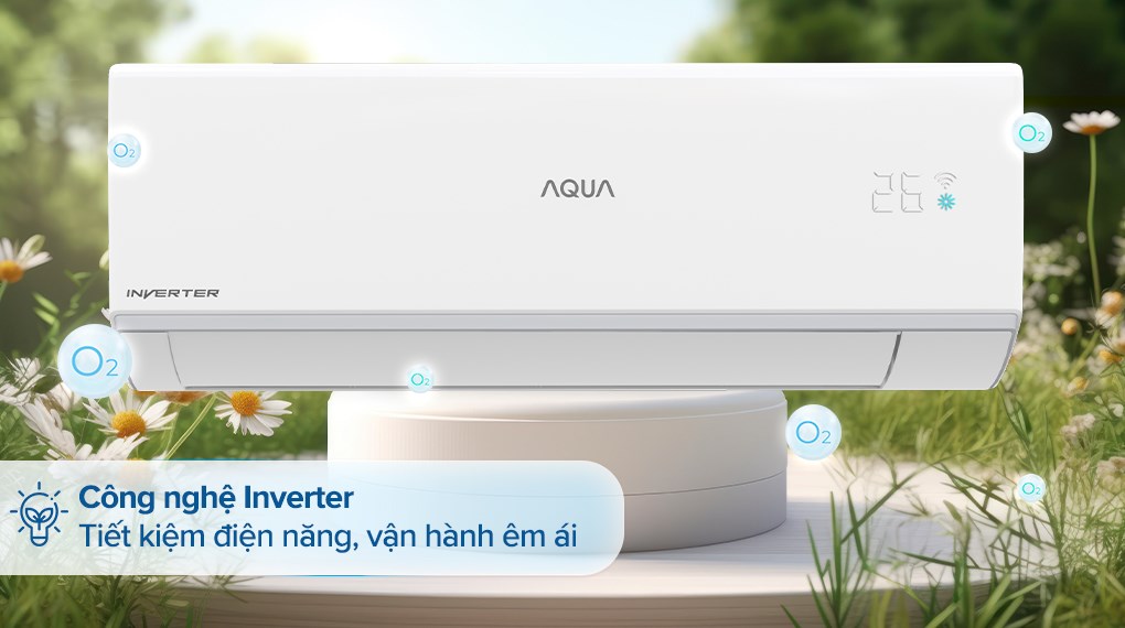 Máy lạnh AQUA Inverter 1 HP AQA-RUV10RB2trang bị công nghệ Inverter giúp tiết kiệm điện, vận hành êm ái và làm lạnh nhanh