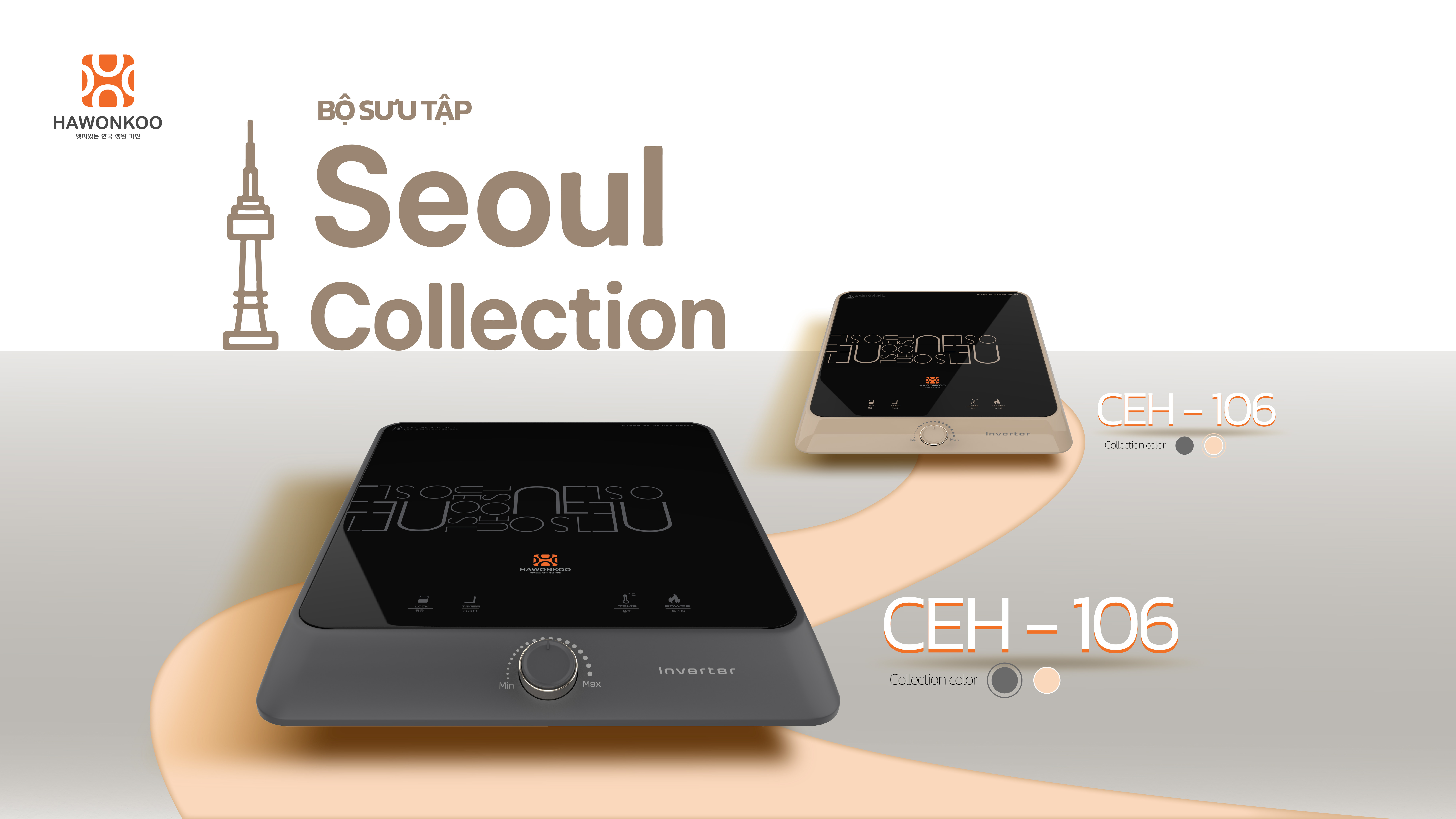 Bếp từ đơn Hawonkoo SEOUL-CEH-106-INVERTER-CF/GR công suất 2100W