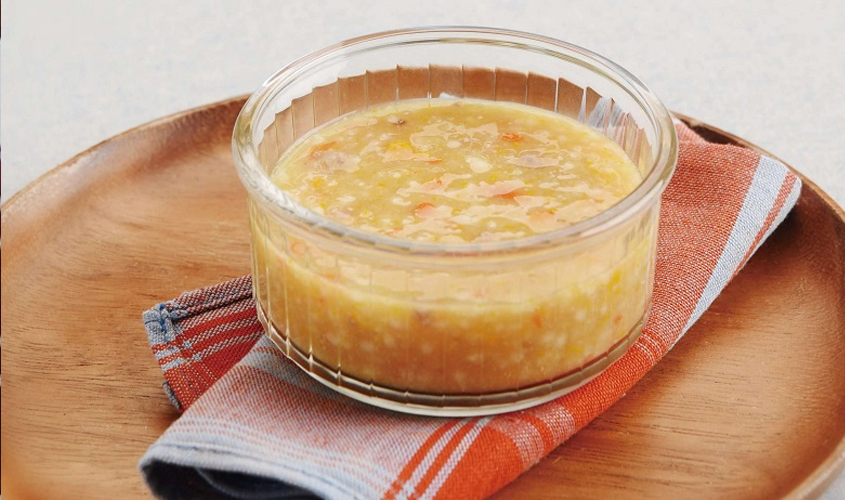 Hình minh họa cháo trứng gà bí đỏ