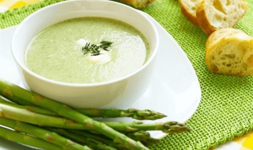 Hình ảnh minh họa cháo trứng gà măng tây