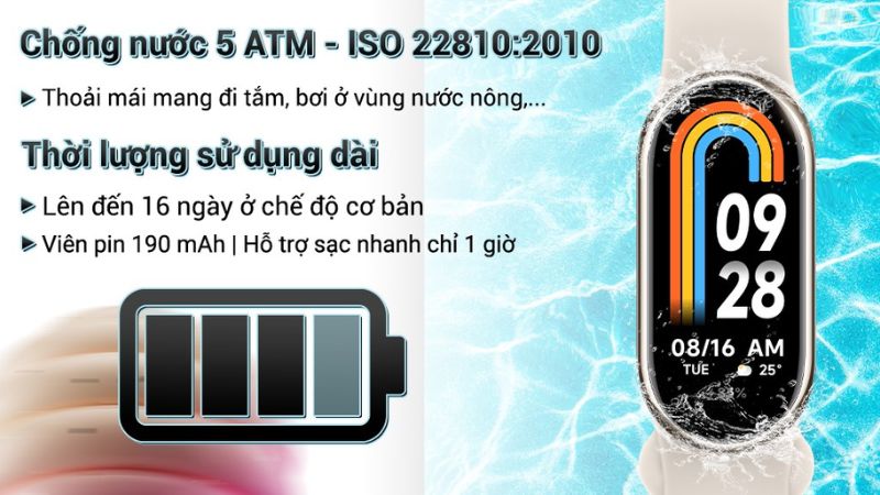 Thời lượng pin ấn tượng lên đến 16 ngày ở chế độ cơ bản