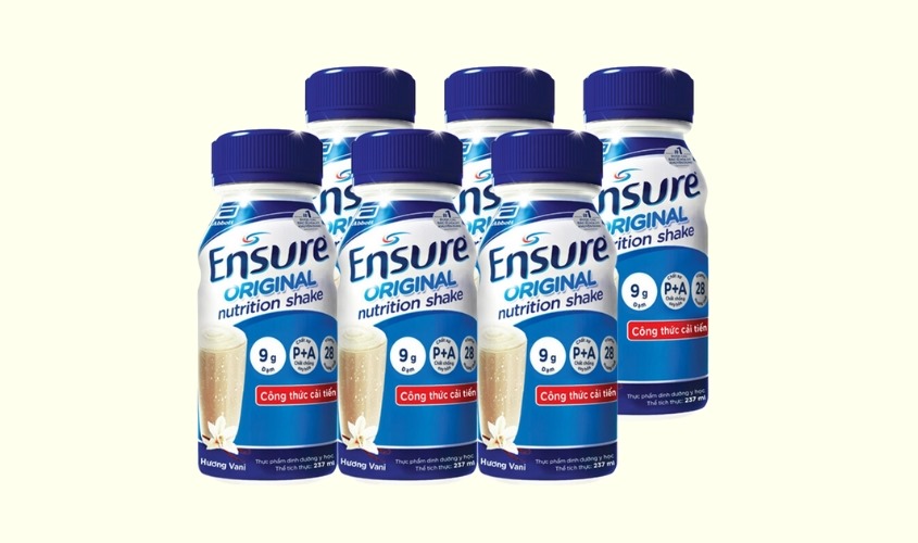 Lốc 6 chai sữa bột người lớn pha sẵn Ensure Original hương vani 237 ml