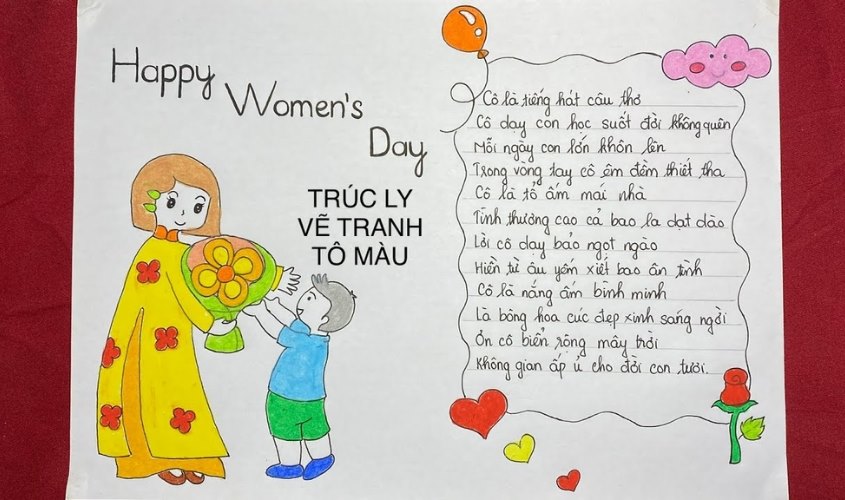 Đừng quên viết 1 tấm thiệp tay để thể hiện tình cảm của mình với cô giáo