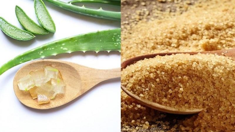 Mặt nạ nha đam và đường rất phổ biến dùng để tẩy da chết