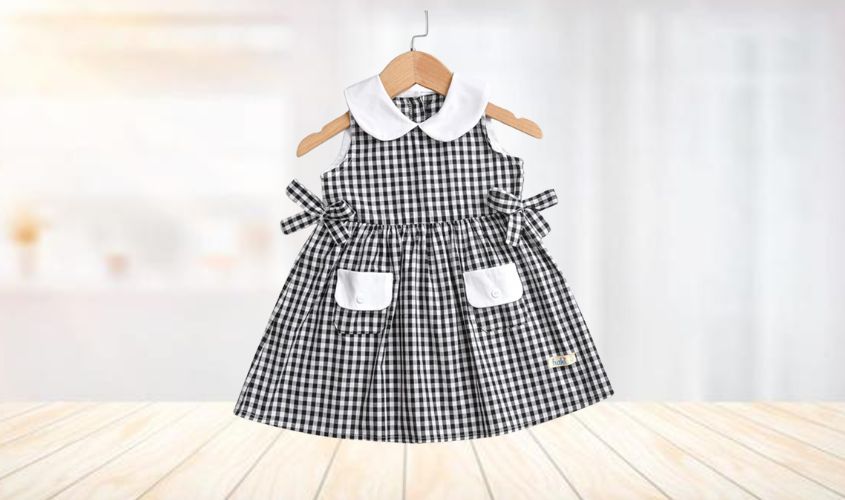 Đầm bé gái Haki HK519 màu đen - trắng