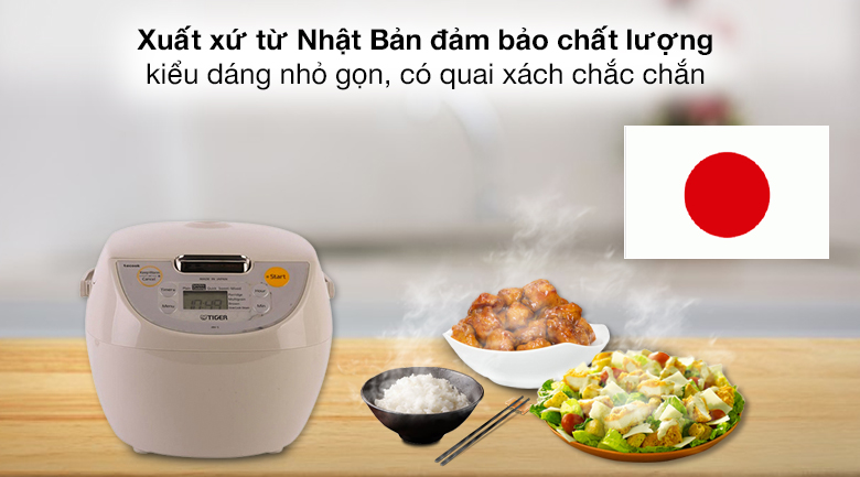 Nồi cơm điện tử Tiger JBV-S10W 1 lít nhỏ gọn, đi kèm phụ kiện hấp tiện lợi