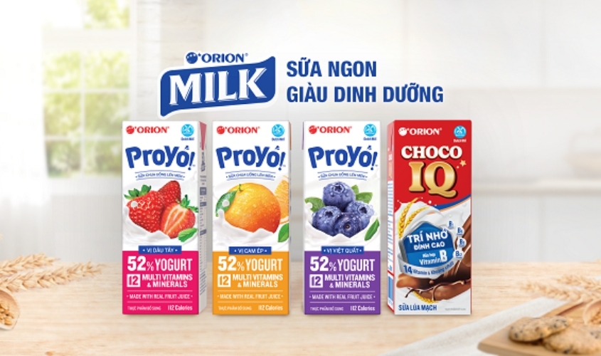Sữa Choco IQ và ProYo là sản phẩm của Orion