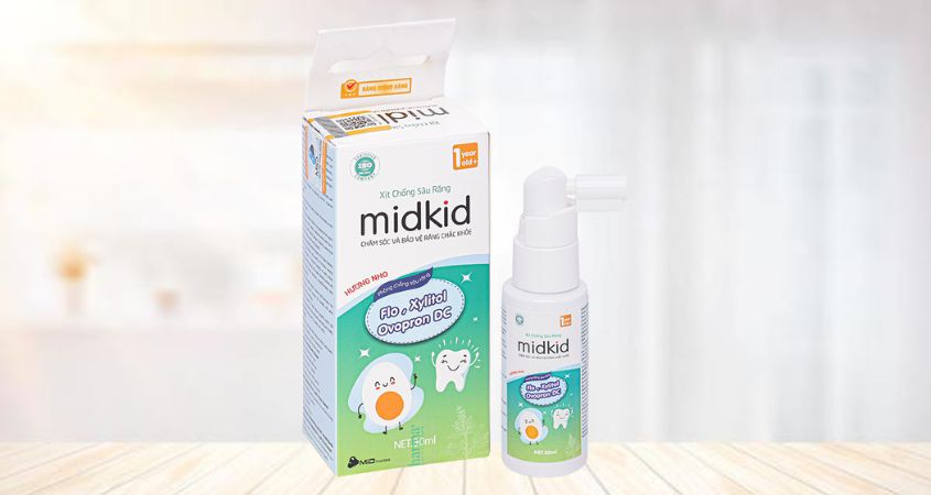 Xịt chống sâu răng Midkid hương nho (từ 1 tuổi)