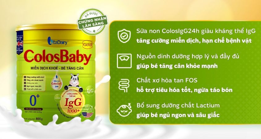 Sữa bột ColosBaby Gold 0+ (sữa non) hương vani 800g (0 - 12 tháng)