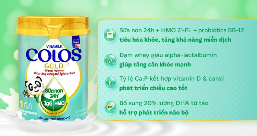 Sữa bột Vinamilk ColosGold số 1 (sữa non) 800g (0 - 12 tháng)