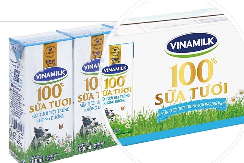 Sữa tươi Vinamilk không đường 180 ml