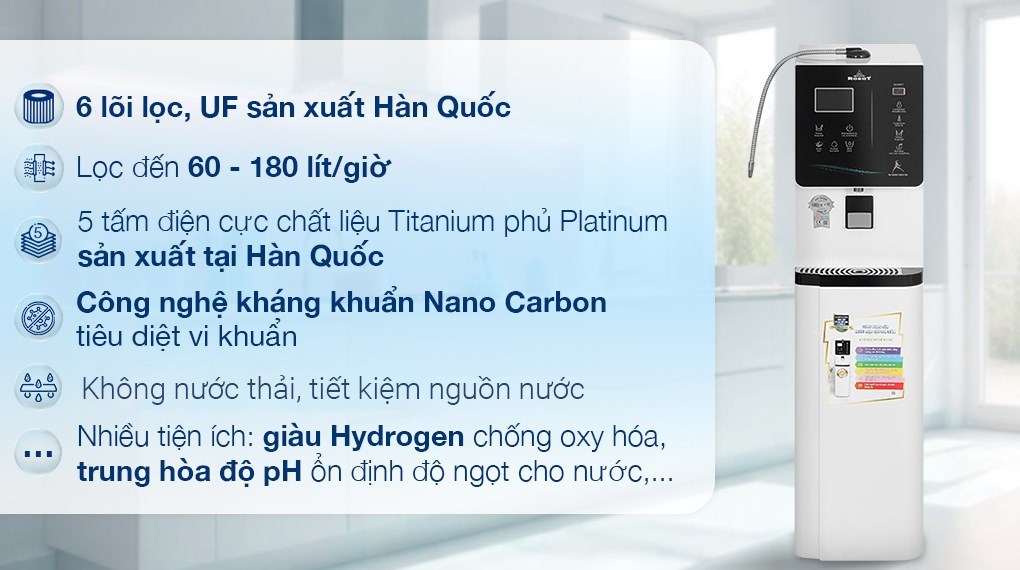 Máy lọc nước ion kiềm Robot IonKing 511X 5 tấm điện cực có nóng lạnh Máy lọc nước ion kiềm Robot IonKing 511X 5 tấm điện cực có nóng lạnh