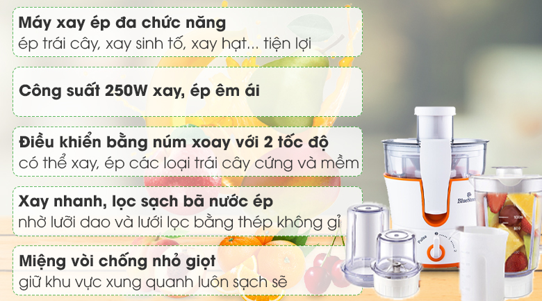 Máy xay ép đa năng BlueStone BLB-5343 4 trong 1 tiện lợi cho gia đình